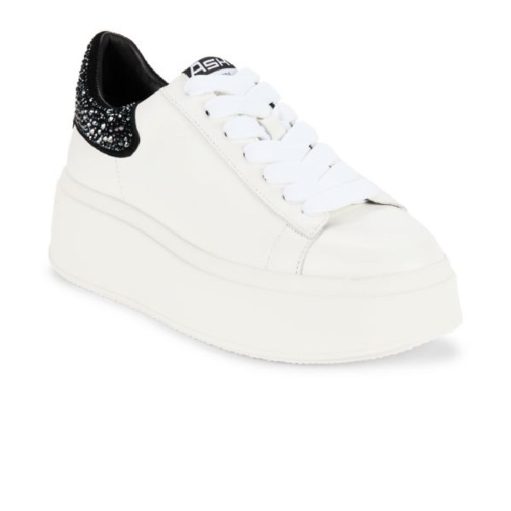 Ash White and Black Platform Sneakers
